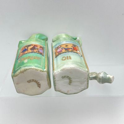 LOT 106: Sweet Vintage Collection of Lustreware Ceramic Germany Miniature Vinegar / Oil and Spice Jars
