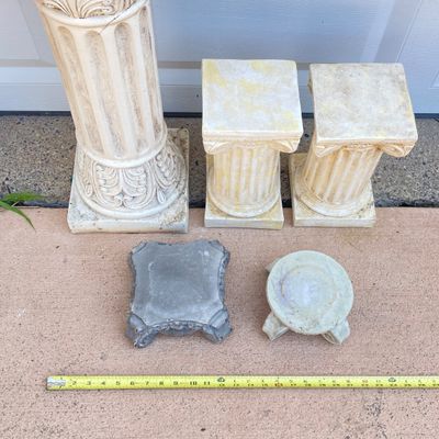 LOT 57: Collection of Pedestals - Stone, Ceramic and More