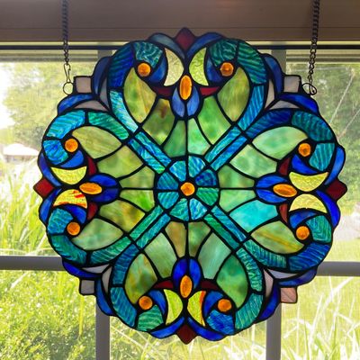 LOT 63: Hanging Stained Glass Decorative Wall / Window Art
