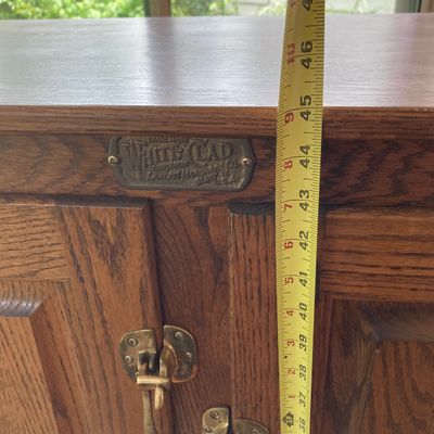 LOT 99: Lawless Hardware Co. White Clad Wooden Cabinet