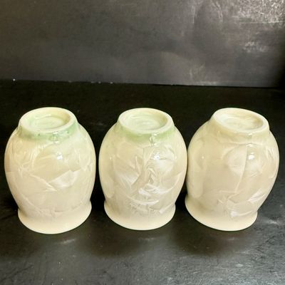 LOT 117: Asian Pearlescent Luster Glaze Tea Set in Felt Lined Wooden Box