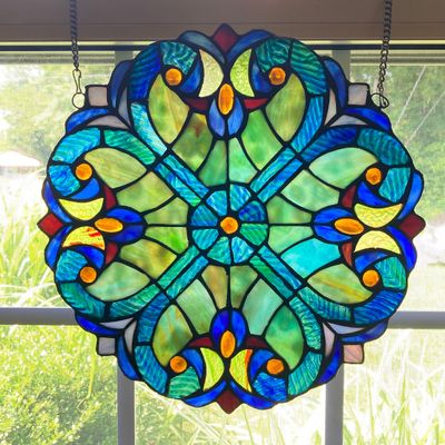 LOT 63: Hanging Stained Glass Decorative Wall / Window Art