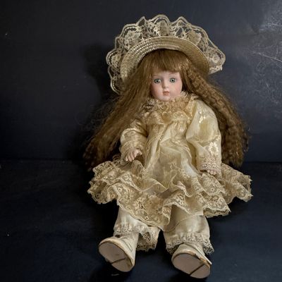 LOT 111: Collection of Framed Photographs of Victorian Children and Victorian Style Doll