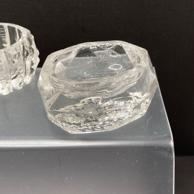 LOT 105: Crystal / Cut Glass - Ruby / Clear Vase, Salt Cellars, Creamer / Sugar Bowls and Large Pitcher