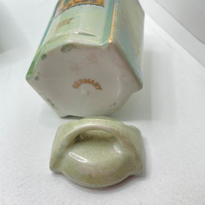LOT 106: Sweet Vintage Collection of Lustreware Ceramic Germany Miniature Vinegar / Oil and Spice Jars