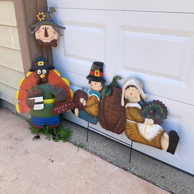LOT 58: Large Collection of Outdoor Holiday Decorations - Metal, Wood and Plastic Varieties