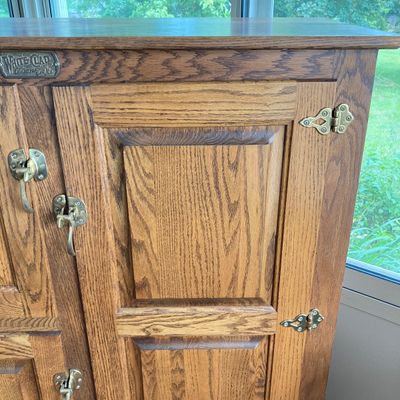 LOT 99: Lawless Hardware Co. White Clad Wooden Cabinet