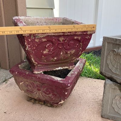 LOT 73: Six Outdoor Concrete Planters
