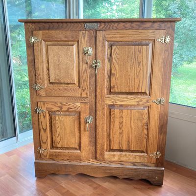 LOT 99: Lawless Hardware Co. White Clad Wooden Cabinet