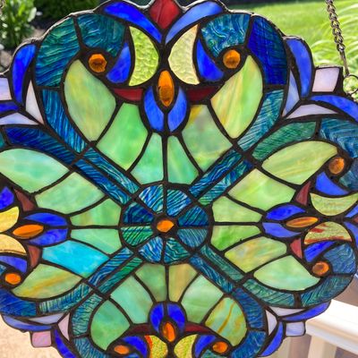 LOT 63: Hanging Stained Glass Decorative Wall / Window Art