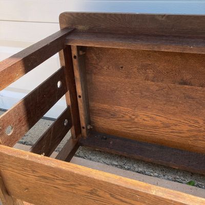 LOT 61: Antique / Vintage Mission Style Wood Table