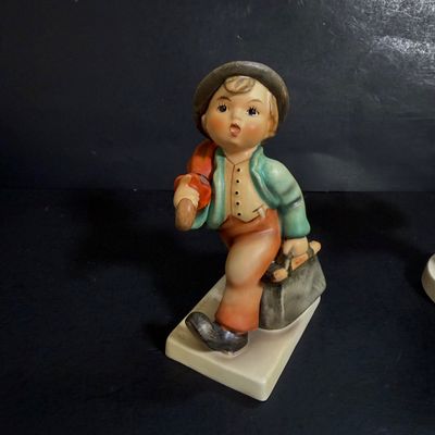 LOT 52: Set of 3 Goebel Hummel Figures - On Secret Path, Merry Wanderer and Traveler