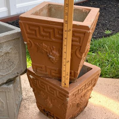 LOT 73: Six Outdoor Concrete Planters