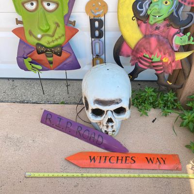LOT 58: Large Collection of Outdoor Holiday Decorations - Metal, Wood and Plastic Varieties
