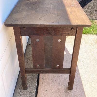 LOT 61: Antique / Vintage Mission Style Wood Table