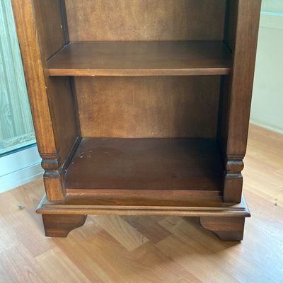 LOT 98: Wood Cabinet / Bookcase with Faux Marble Top