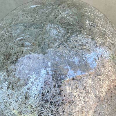 LOT 86: Outdoor / Garden Decor - Pedestal Planter / Glass Ball, Distressed Pedestal, Planter and More