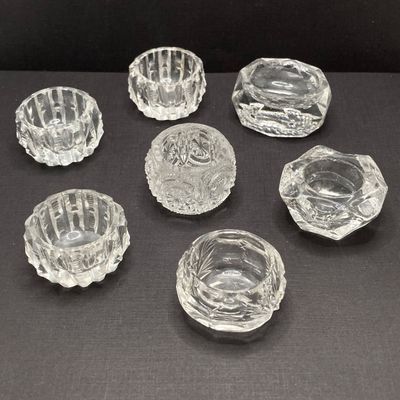 LOT 105: Crystal / Cut Glass - Ruby / Clear Vase, Salt Cellars, Creamer / Sugar Bowls and Large Pitcher