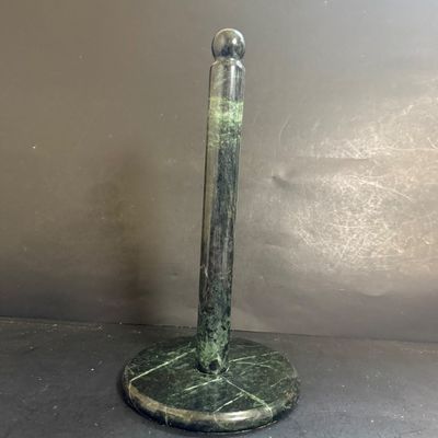 LOT 134: Marble Cutting Board, Lazy Susan, Paper Towel Holder, Pencil Holder and Vintage Coffee Mill