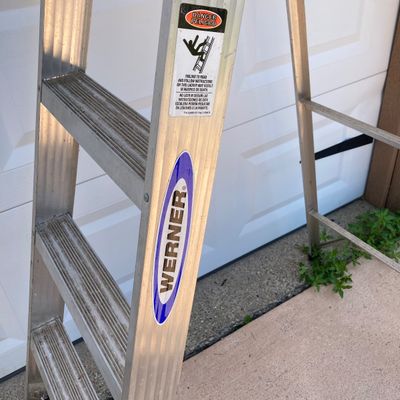 LOT 56: Pair of Werner Aluminum Step Ladders - 4 Foot and 6 Foot