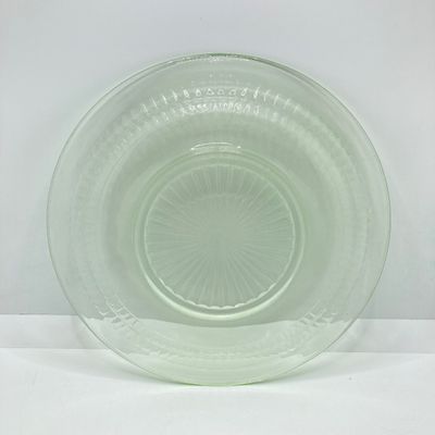 LOT 100: Three Uranium Glass Plates with Westmoreland Rectangular Milk Glass Lidded Box
