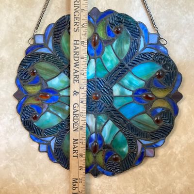 LOT 63: Hanging Stained Glass Decorative Wall / Window Art