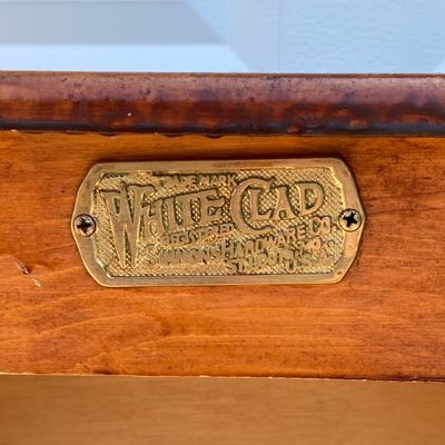 LOT 59: White Clad (Simmons Hardware Co.) End Table / Cabinet