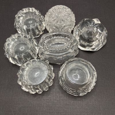 LOT 105: Crystal / Cut Glass - Ruby / Clear Vase, Salt Cellars, Creamer / Sugar Bowls and Large Pitcher