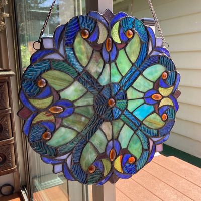 LOT 63: Hanging Stained Glass Decorative Wall / Window Art