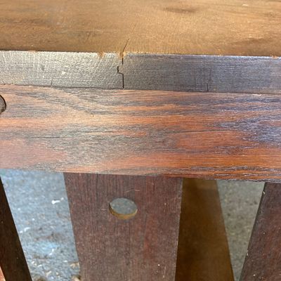 LOT 61: Antique / Vintage Mission Style Wood Table