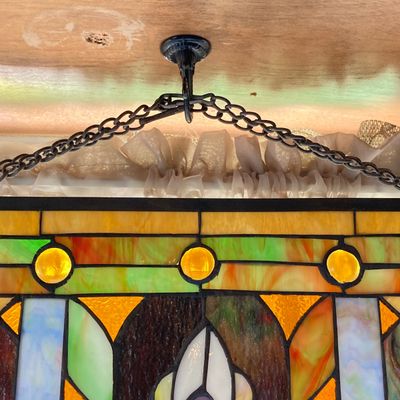 LOT 64: Decorative Hanging Stained Glass Window / Wall Art