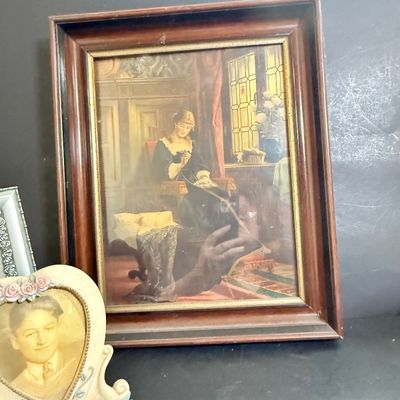 LOT 123: Collection of Framed Victorian Photos and More Including a Framed Tile