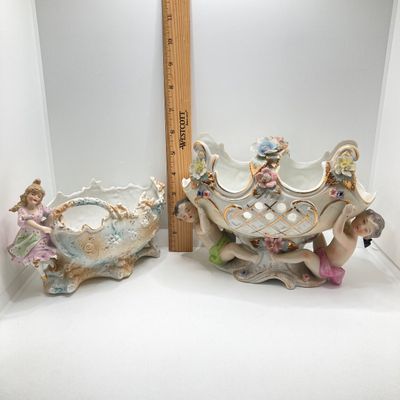 LOT 104: Vintage French / Victorian Style Hand Painted Decor - Silesia Germany Bowl and More