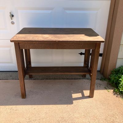 LOT 61: Antique / Vintage Mission Style Wood Table