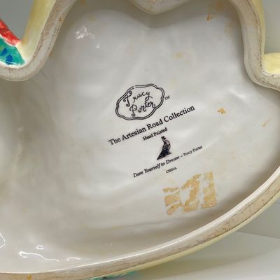 LOT 102: The Peacock Collection - Assorted Peacock Decor (Tracy Porter Serving Plate, Napkin Holder, Coalport Tea Cup / Saucer) and More