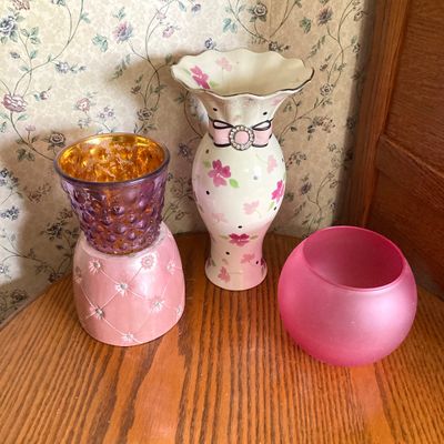 LOT 94: Collection of Planters, Vases, Faux Floral Arrangements, Cloches, Limoge's France and More