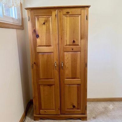 LOT 29: Wooden Wardrobe with Shelves