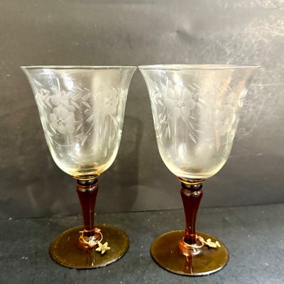 LOT 127: Fostoria Navarre Blue Stemmed Glasses and an Assortment of Other Color Glasses and More