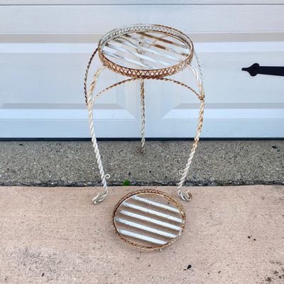 LOT 88: Garden / Outdoor Collection - Plant Holders, Spinner and Wood Holder