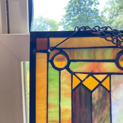 LOT 64: Decorative Hanging Stained Glass Window / Wall Art