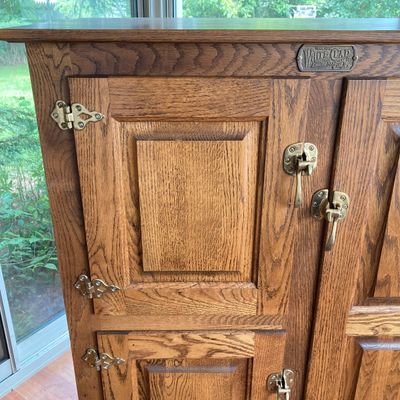 LOT 99: Lawless Hardware Co. White Clad Wooden Cabinet