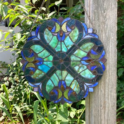 LOT 63: Hanging Stained Glass Decorative Wall / Window Art