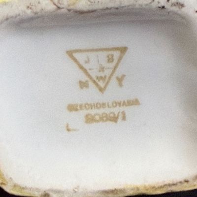 LOT 190: Vintage Czechoslovakian Lusterware Canister, Spice Jars and Decanters