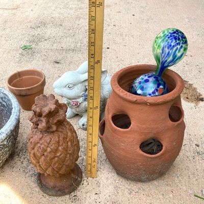 LOT 77: Collection of Outdoor / Garden Pottery Planters and Decor