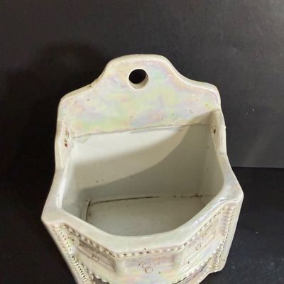 LOT 44: Vintage German Ceramic Lusterware Canisters, Spice Jars and Salt Box