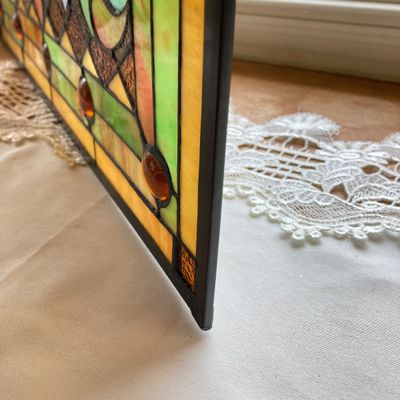 LOT 64: Decorative Hanging Stained Glass Window / Wall Art