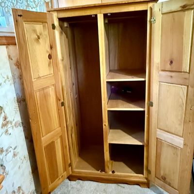 LOT 29: Wooden Wardrobe with Shelves