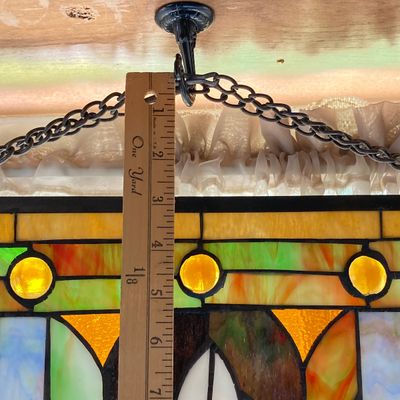 LOT 64: Decorative Hanging Stained Glass Window / Wall Art