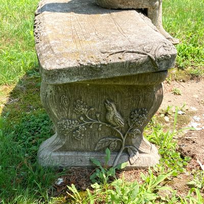 LOT 92: Concrete Little Fisher-Boy Sitting on Bench