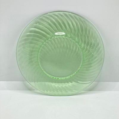 LOT 100: Three Uranium Glass Plates with Westmoreland Rectangular Milk Glass Lidded Box